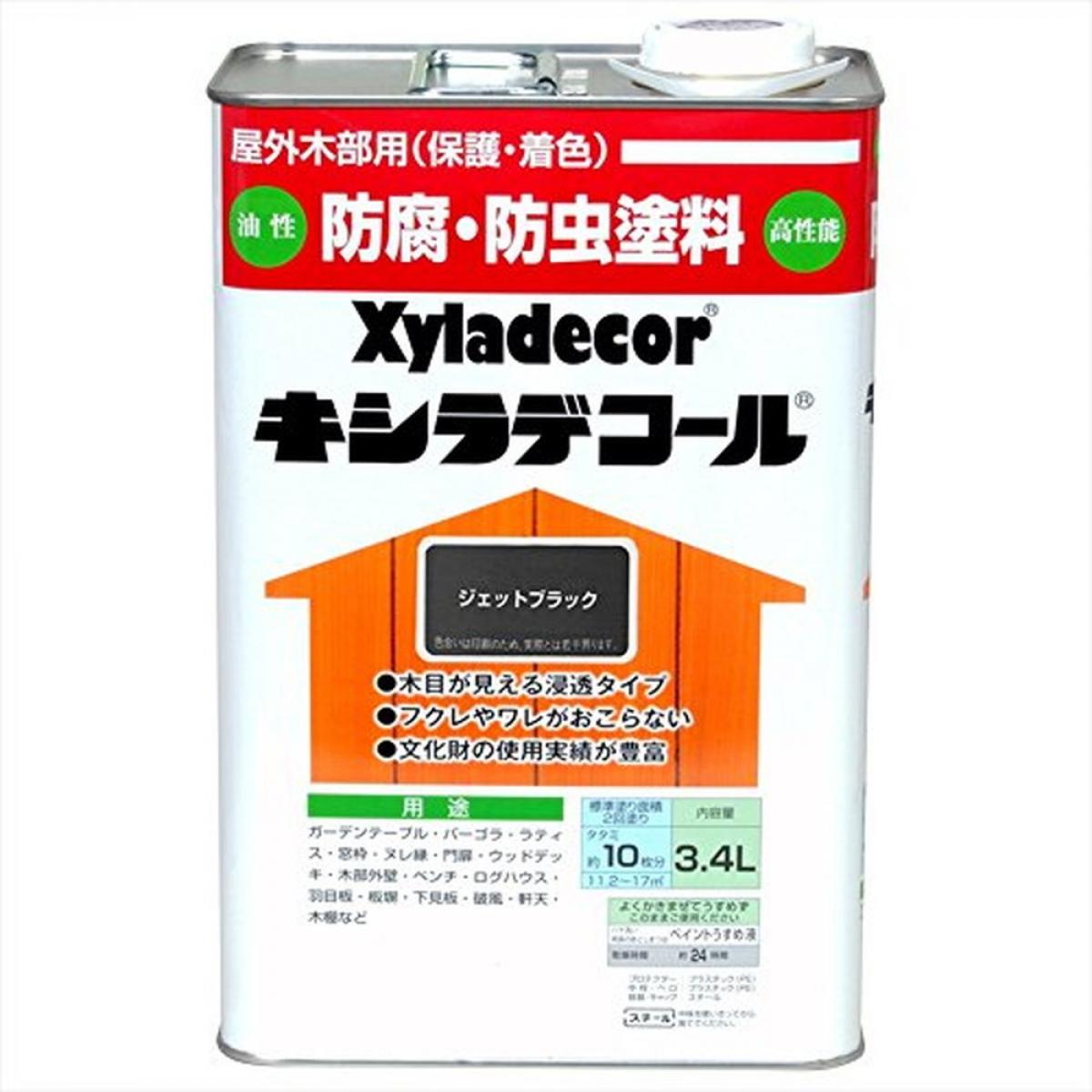 大阪ガスケミカル キシラデコール ジェットブラック 3.4L 　油性 屋外用 防腐・防虫 塗料 補修用品 住宅資材