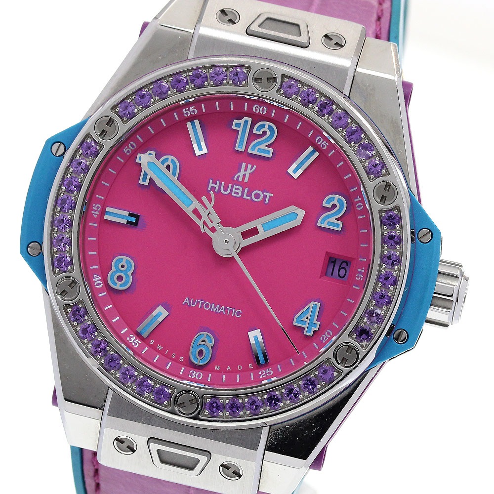 ウブロ HUBLOT 465.SV.7379.LR.1205.POP16 ビッグバン ワンクリック ポップアート 限定 自動巻き ボーイズ 良品 保証書付き_847617【中古】