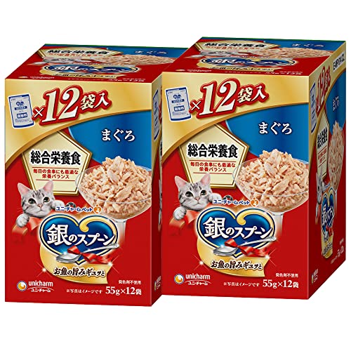 【まとめ買い】 キャットフード ウェット パウチ 総合栄養食 まぐろ 55g×12袋×2 ユニチャーム