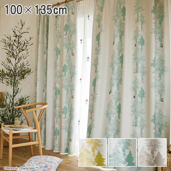 カーテン 遮光 おしゃれ 北欧 ムーミン キャラクター ドレープカーテン タッセル 洗える スミノエ 日本製 スナフキン ミイ ニョロニョロ スニフ 森 子ども部屋