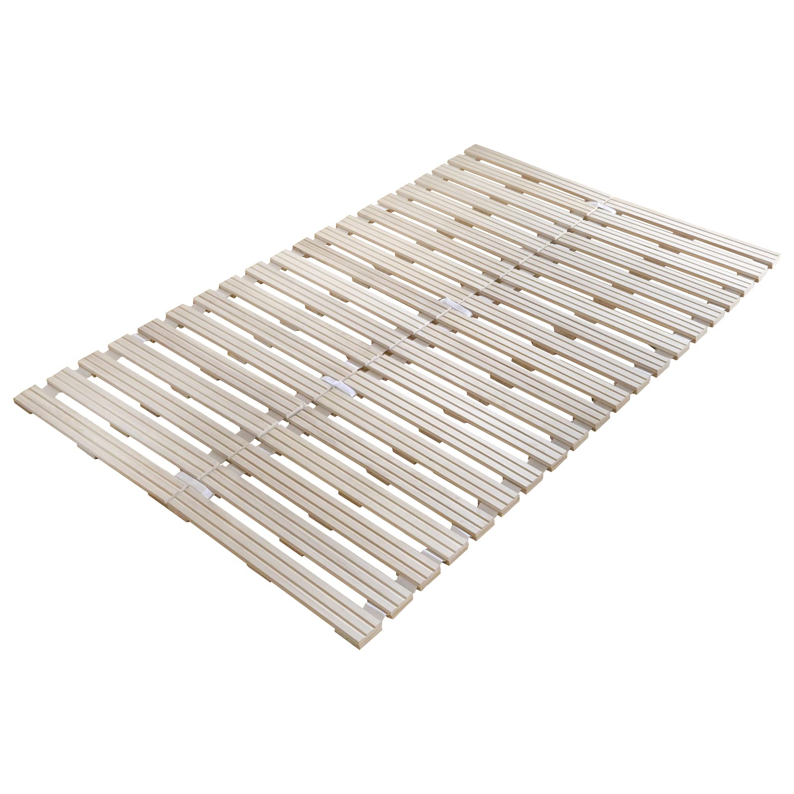 ベッド ダブル すのこ ロール式【すのこ厚25】 コンパクト すのこベッド すのこマット 滑り止め付き ダブルベッド 幅140×奥行き200×高さ2.5cm