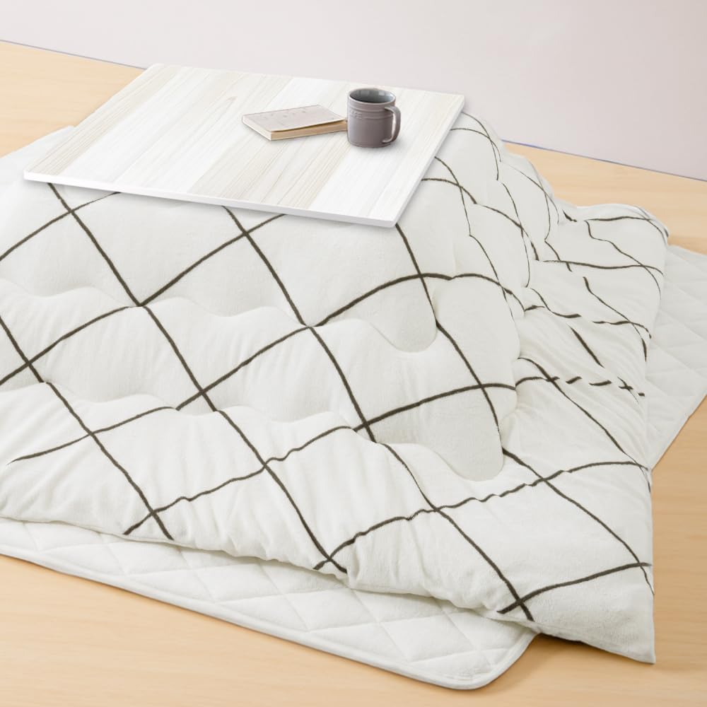 アイリスプラザ こたつ布団セット 正方形 185×185cm ふっくらわた入りのボリュームこたつ掛け布団敷き布団のセット 軽量 ココロとカラダにぬくもりを ウレタンフォーム入りしっかり敷き布団おしゃ