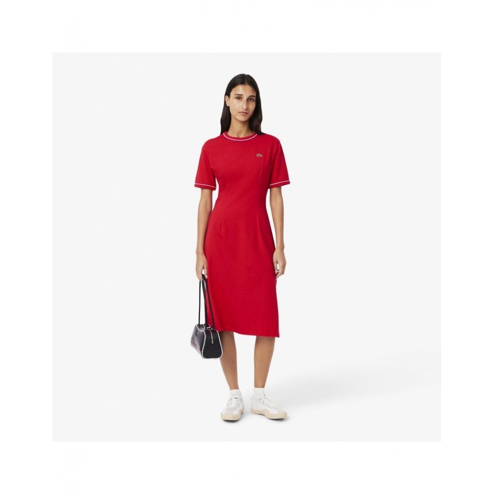 ラコステ レディース エッセンシャル フィット＆フレア Tシャツドレス EF9988-55G CUI