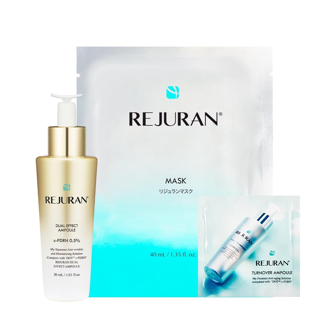 リジュラン公式 REJURAN デュアル エフェクト アンプル 30mL お試しマスク＆アンプルセット PDRN 美容液 ゴールド スキンケア 韓国コスメ