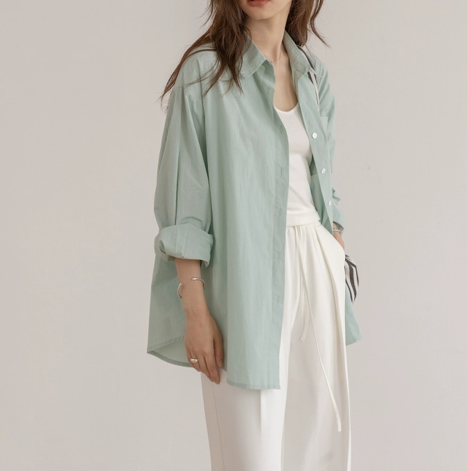 シアーシャツ 透け感 シャツ ゆる ブラウス ロング丈 長袖 襟付き 角襟 ワイド ガウチョ シフォン フリル 前開き 透け感 シースルー 薄手 UVカット かわいい きれいめ シンプル カジュアル