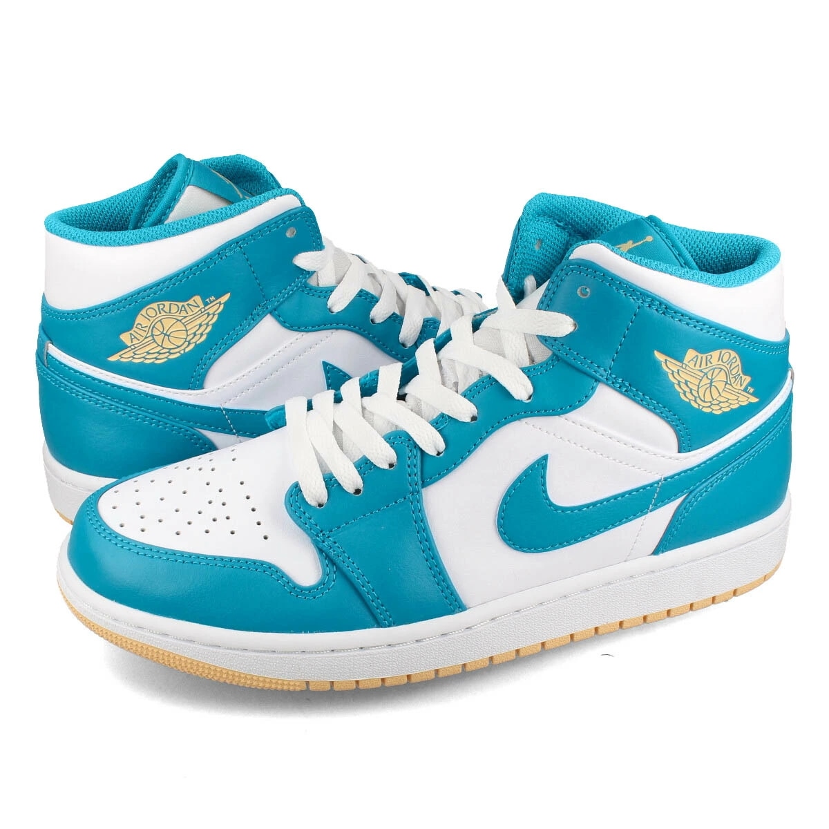 NIKE AIR JORDAN 1 MID AQUATONE/CELESTIAL GOLD/WHITE
