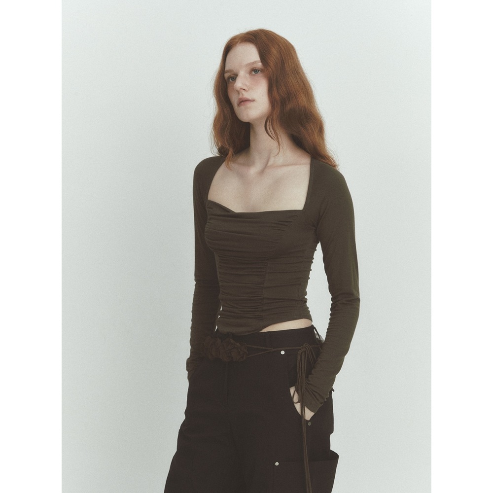 アスラワイドスクエアシャーリング T (ブラウン)