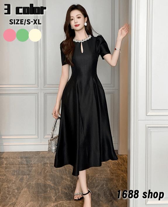 人気爆発2025 タイトワンピース 姫系ワンピース　シンプル　ワンピース インポート ひざ丈 ミドル丈 エレガント　韓国ファッション シンプル Vネック パーティドレス 半袖　お嬢様 セクシー ミニワ