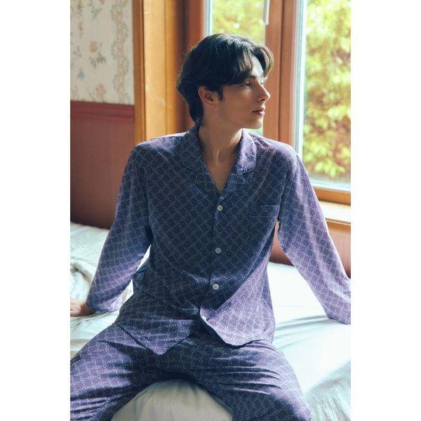 ビーナス正常 ブラックラベル プレミアム チェーン捺染 男性パジャマ メンズ寝巻き VPA4551M NB C_P404075347