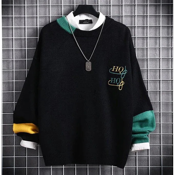 セーターメンズニットプルオーバー丸ネック秋春トップスカジュアルゆった今日は30パーセント