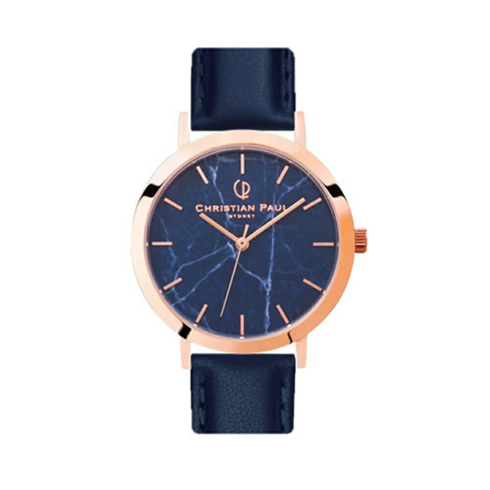 日本正規品 クリスチャンポール 腕時計 手表 レディース おしゃれ かわいい 誕生日 プレゼント マーブル ネイビー 革ベルト 仕事用 時計 ブランド 結婚式 結婚祝い 女友達 女性 妻 奥さん 母