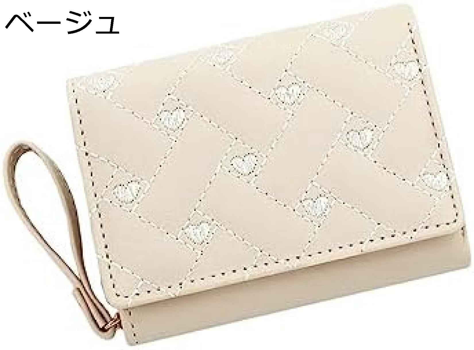 【20%OFFクーポン】財布 レディース ミニ財布 三つ折り ボタン 軽量 コンパクト PUレザー 大容量 カード入れ 小銭入れ 多機能 使いやすい コインケース おしゃれ クリスマス ベージュ プレ