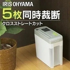 送料無料シュレッダー　家庭用 オフィス用 P5HC グレー/ホワイトブルー／ホワイト A4用紙5枚裁 メガ割[安心延長保証対象]