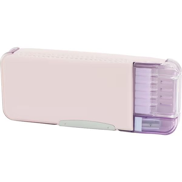 （まとめ買い）うかサポ えんぴつチェック両面筆入 筆箱 Wシート補強 ライトピンク FD-8445-LP [x3]