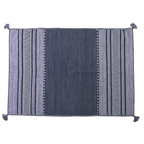 シェニールラグマット/絨毯 190cm130cm ネイビー 長方形 コットン製 TTR-103NV