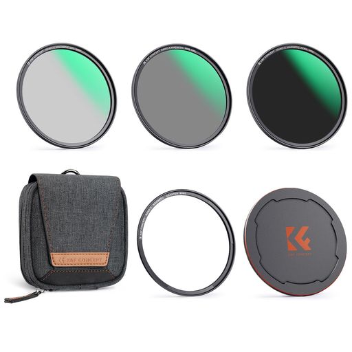 K&F Concept 72mm 磁気アダプターリング+CPL+ND8+ND64+マグネットレンズキャップ 5点セット NDフィルター PLフィルター 磁気吸着 装着便利 フィルターケース付属 両面2