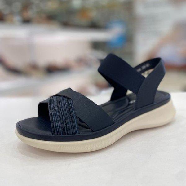 女性軽量足甲バンドサンダル 3CM YAFMDS703NYPI HFPZ3A GN_GN