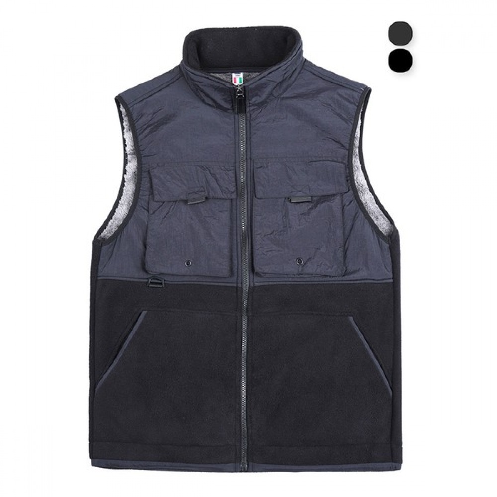 (ノーブルジーンズ) BR02 ウーブンベストメンズウィンターベストアウトドアグループフリースフリースポケットベストビッグサイズ