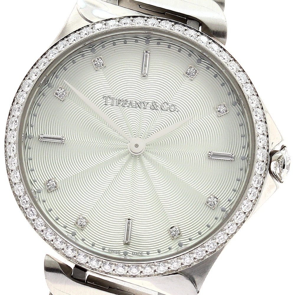 ティファニー TIFFANY&Co. 60874859 メトロ2 ハンド 8Pダイヤ クォーツ レディース 良品 保証書付き_897282【中古】