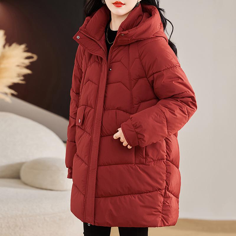 秋服 レディース ファッション オシャレ カワイイ シンプル 大人カワイイ 大きいサイズ ミドル丈 コットンコート 冬 フード付き ウエスタンスタイル コットン ジャケット