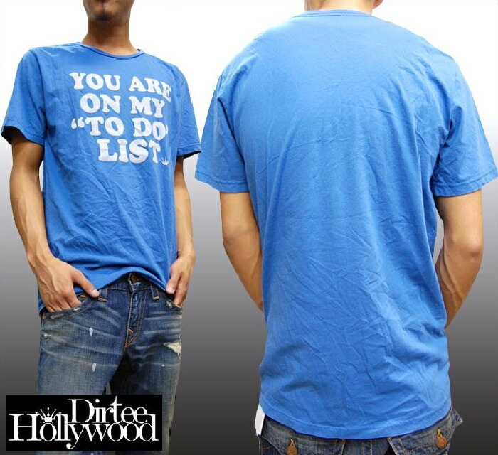 ダーティーハリウッド メンズ Tシャツ Dirtee Hollywood To Do List ブルー LA セレブ Safari サファリ LEON レオン オーシャンズ 雑誌 掲載 ブランド ベッ