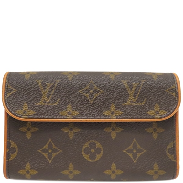 ルイヴィトン LOUIS VUITTON ウエストバッグ ポシェット フロランティーヌ モノグラムキャンバス モノグラム ゴールド金具 茶 ウエストポーチ ベルトバッグ M51855 FL0041【中