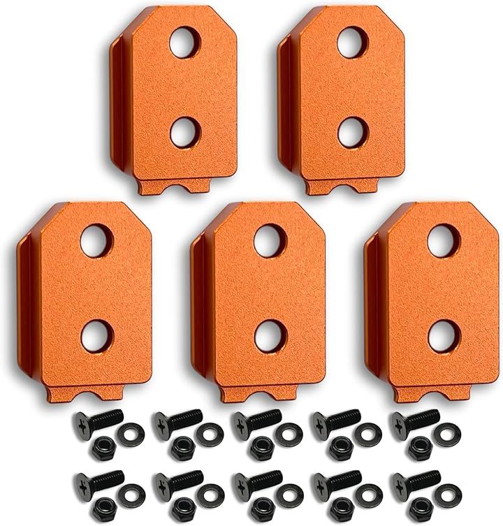 オス金具 セフティ金具 ワンタッチ工具ホルダー用軽量・高強度なアルミ合金製+アルマイト仕上げ固定式取付金具 スリムホルダー対応 セフティホルダー (サンセットオレンジ, 5個セット)