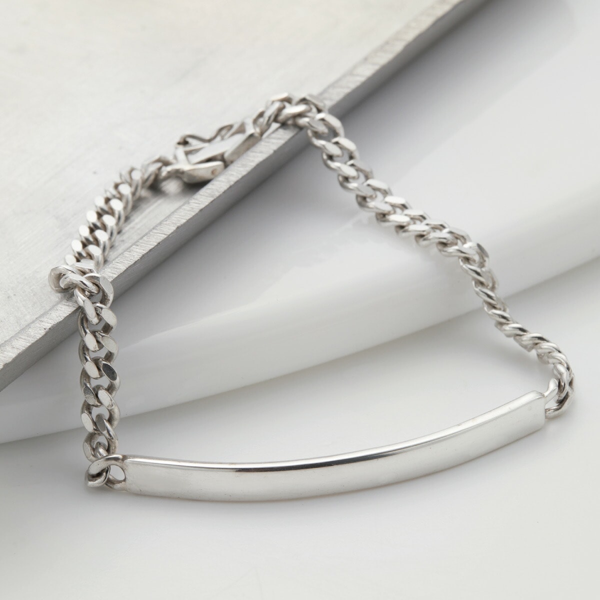 ブレスレット シルバー925 レディース メンズ 18cm 喜平チェーン プレート シンプル