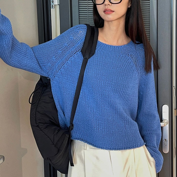 ニット レディース 長袖 クルーネック ニットセーター 透かし編み プルオーバー セーター トップス 春 秋 冬 オーバーサイズ ビッグシルエット 丸首 大きいサイズ 着痩せ 韓国ファッション おしゃ