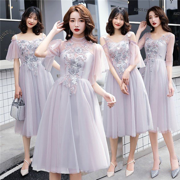 ブライズメイドドレス パーティードレス ミモレ丈 20代 30代 大人 介添え フォーマル お呼ばれ 演出 司会 結婚式 二次会 演奏会 発表会 披露宴 ドレス