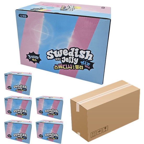 【6ケースセット】スウェーデンスタイルグミMIX 12袋入り 3つの味 スウェディッシュキャンディ（80g/1袋あたり）