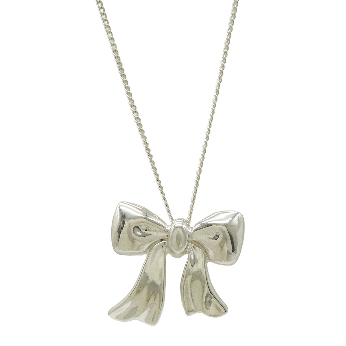 リボンモチーフ ネックレス ペンダント SV925 シルバ