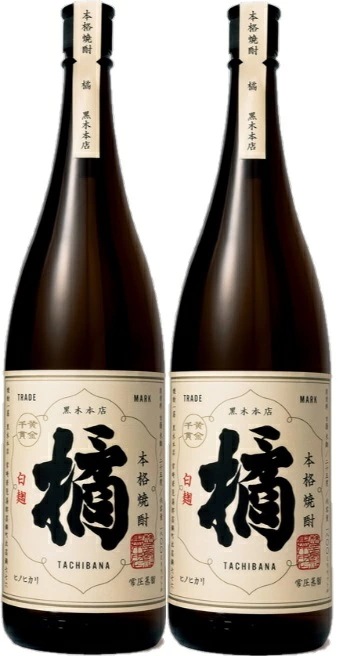 【送料無料】黒木本店 芋焼酎 橘 たちばな 芋 25度 1800ml 1.8L2本【北海道沖縄県東北四国九州地方は必ず送料がかかります】【熨斗ご贈答品の対応可】