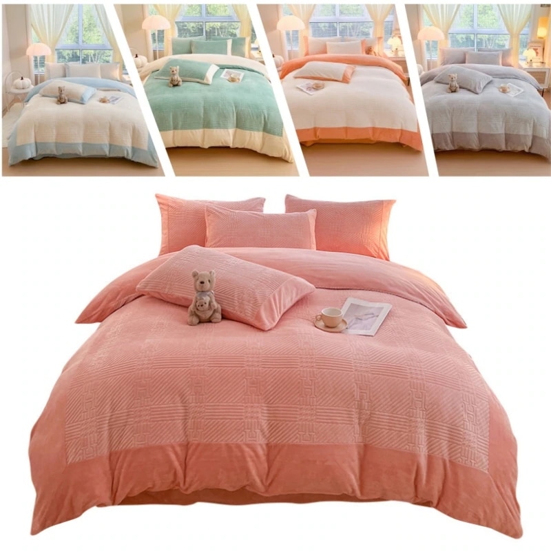 ミルクベットの4点セット 韓国ファッション 布団カバー 3/4点セット 掛け布団カバー 布団カバーシングル ダブル 敷布団カバー子供用 大人用 可爱 しまむら-布団カバー あったか 防臭 洗える