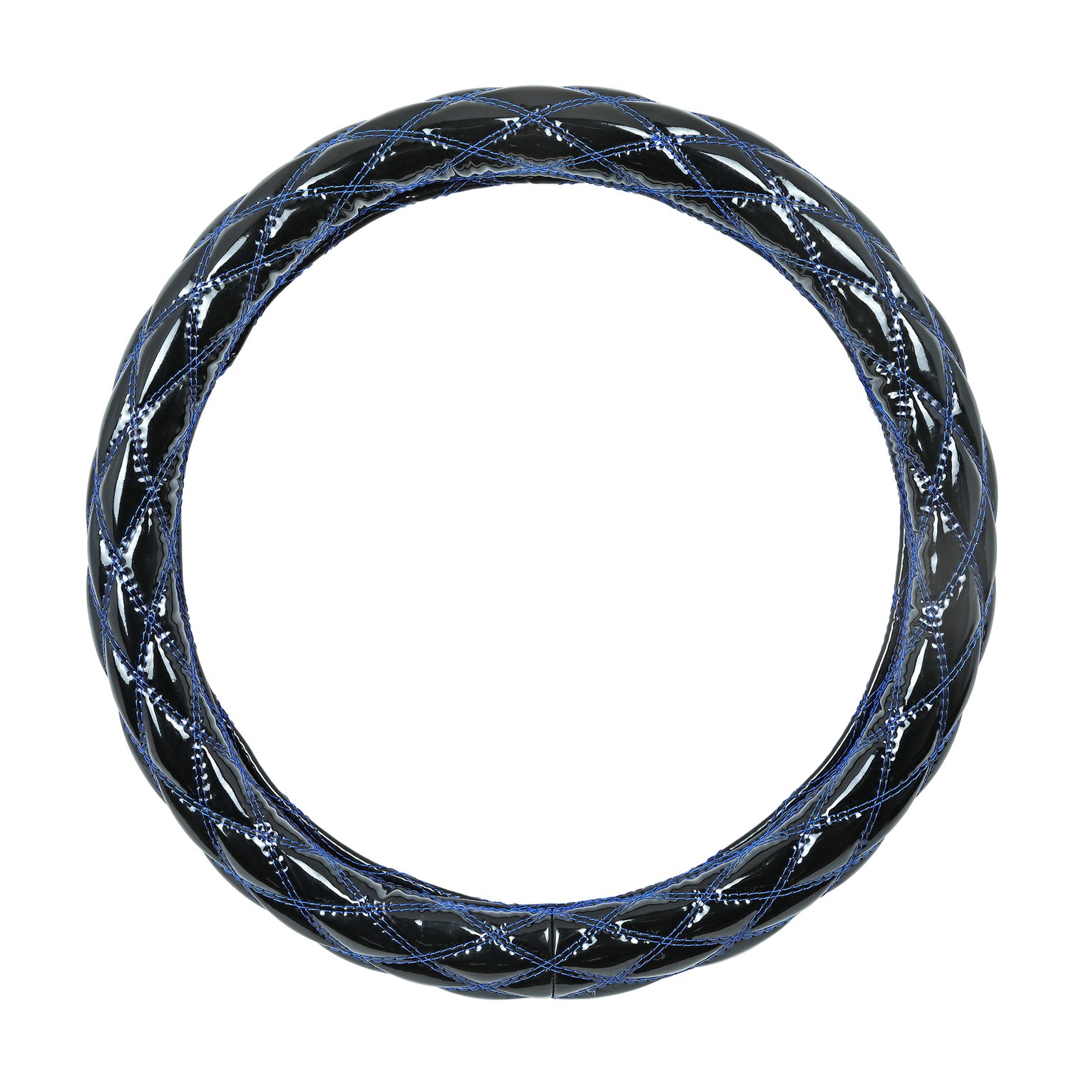 雅 極太ハンドルカバー NEWブレイクキルト ダブルステッチダイヤ 2HS ブラック×ブルー MHC-BQW-2HSBKBL