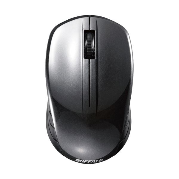 (まとめ)バッファロー 無線 BlueLED3ボタン スタンダードマウス ブラック BSMBW107BK 1セット(3個)3セット