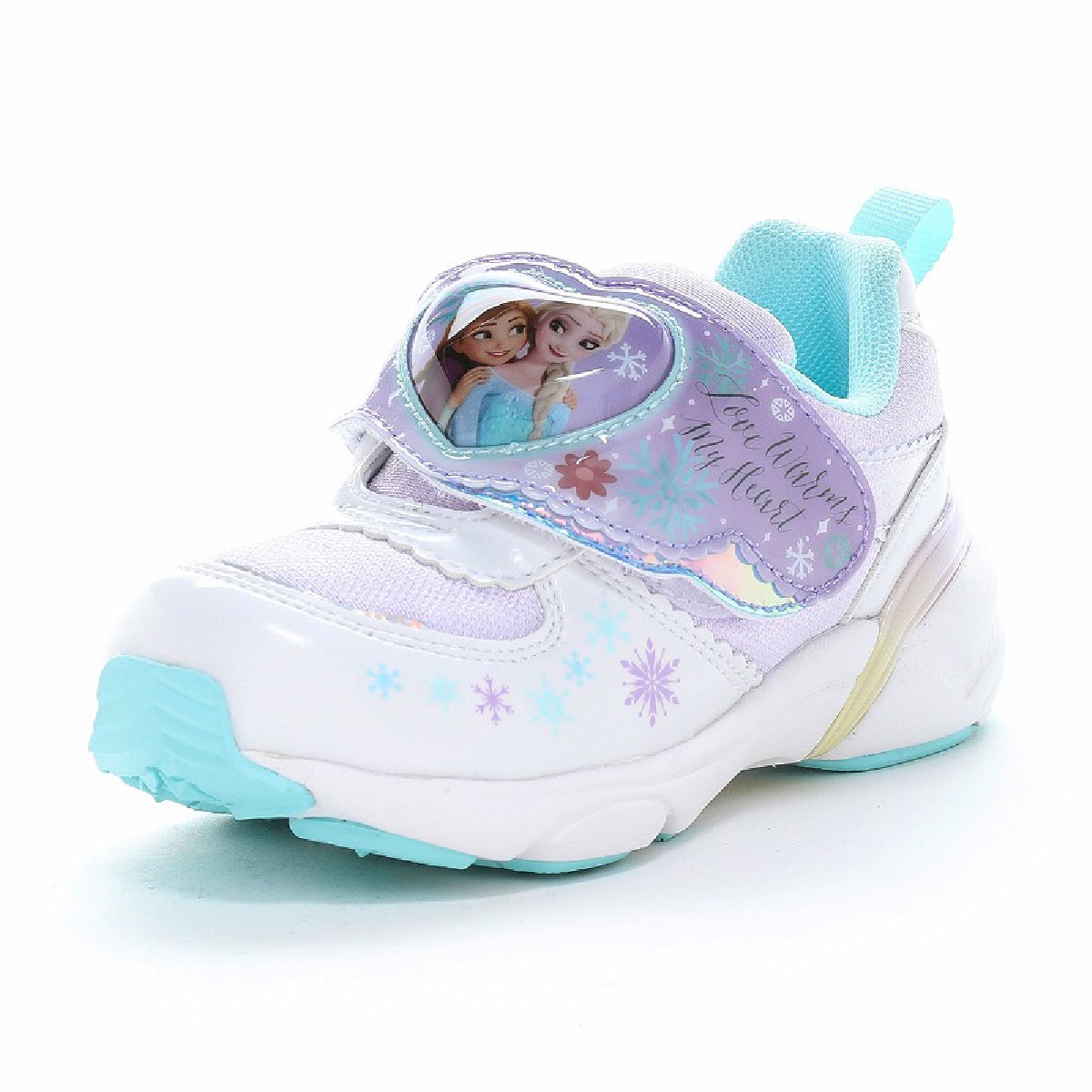 キッズ スニーカー 光る靴 子供靴 女の子 抗菌 防臭 軽量 軽い 面ファスナー LED キャラクター プリンセス 靴 シューズ 青 サックス ブルー パープル DN C1366LE