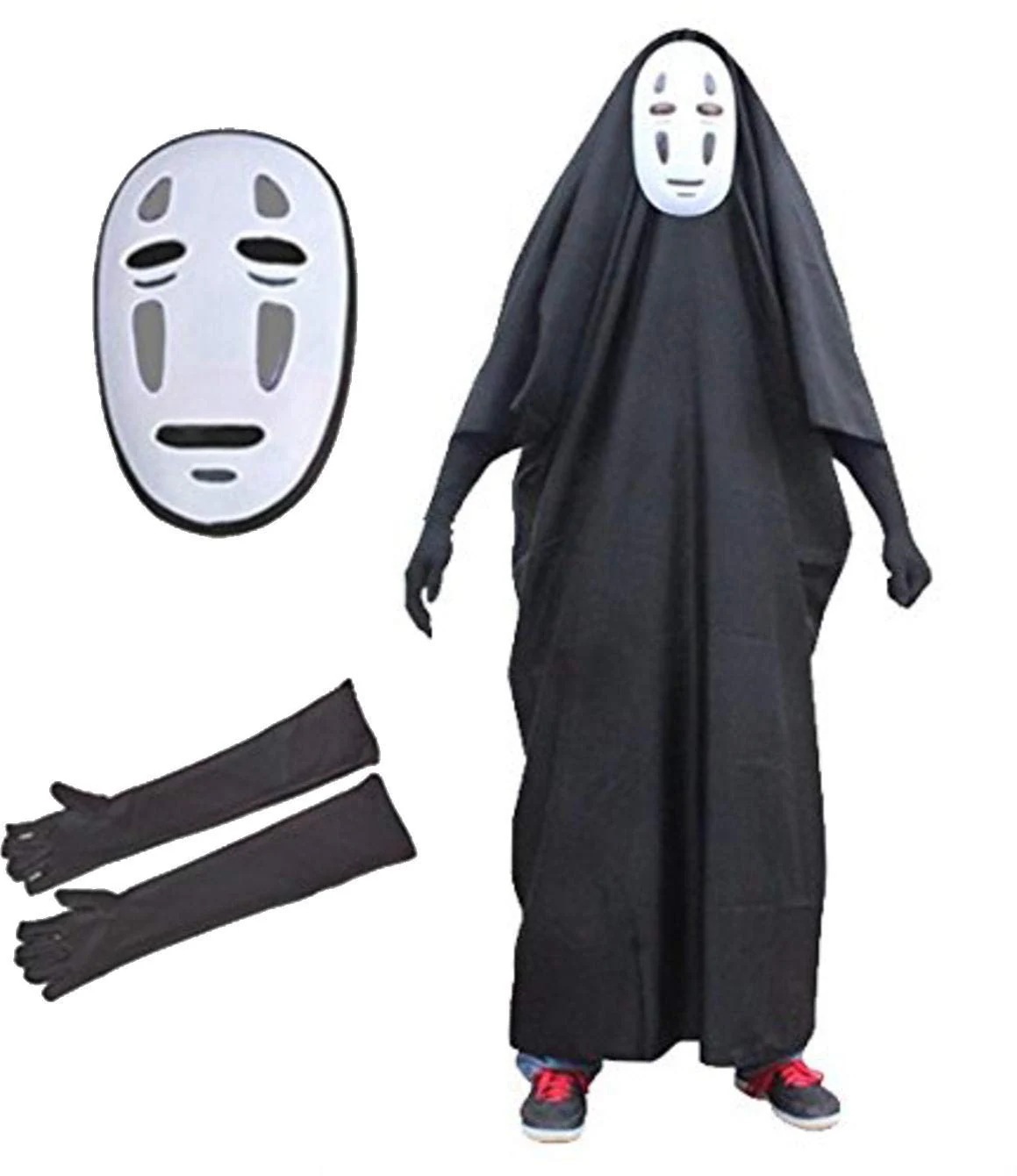 千と千尋の神隠し ハロウィン カオナシ コスプレ 3点セット フリーサイズ 全身タイツ