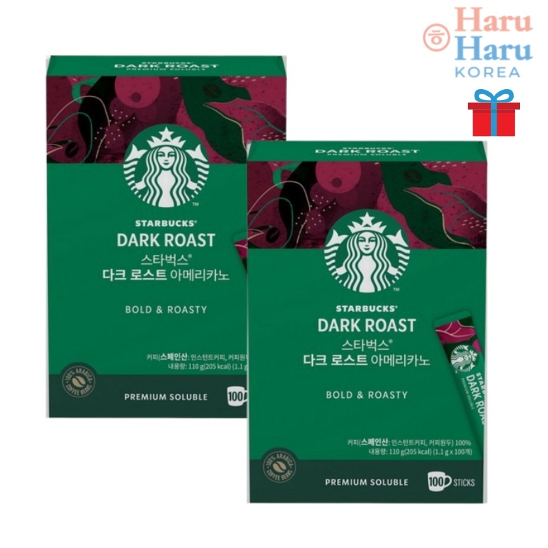 【韓国人気】ダークロースト アメリカーノ 1.1g × 100本入り, 2個 / 韓国食品 コーヒー インスタントコーヒー コーヒーミックス 韓国飲み物 コーヒー豆 スティックコーヒー 大容量