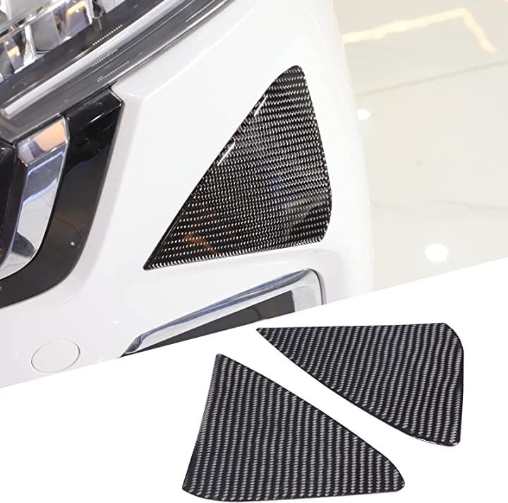 FOR Honda N-BOX 2017-2021年適用 ホンダN-BOX 2018 2019 2020 車載用フロントコーナーパネル加飾ステッカー (黒-ケーボン繊維)