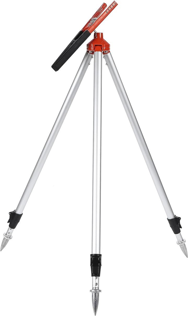 測量 伸縮 プリズムスタンド ポール 三脚 測量機器 建築 建設 現場 計測 土木 工具 ソフトケース付 プリズムポール 工事現場 道路 75-120cm (シルバーレッドブラック)