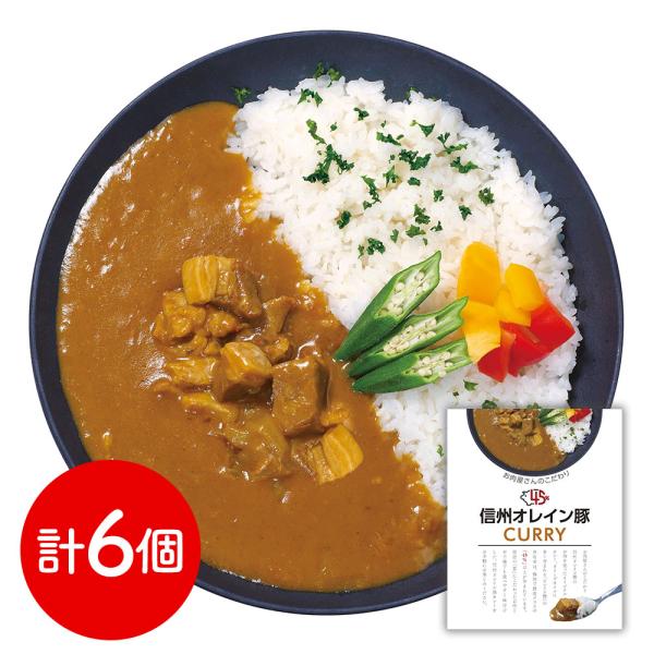 長野 お肉屋さんのこだわり 信州オレイン豚ポークカレー 6個 SISK