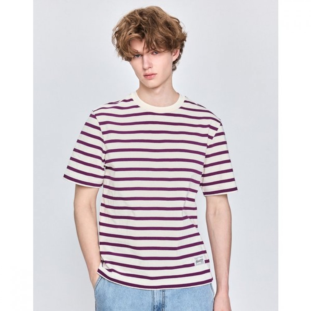 [25SS] [コレクション] ストライプクルーネック T シャツ HZTS5B704U2