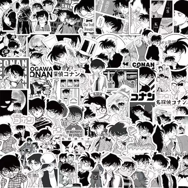 Qoo10] 名探偵コナン白黒日漫画シール工藤新一毛利