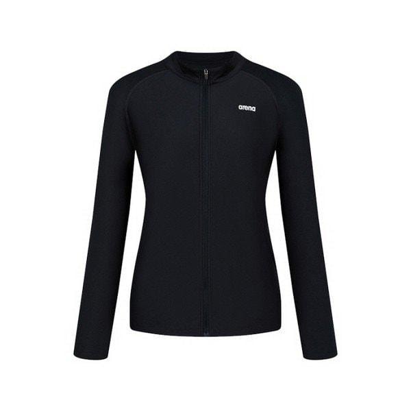 女性ニューウェーブ リラックスフィット ジップアップ ラッシュガード (A4BL1QR43_BLK)