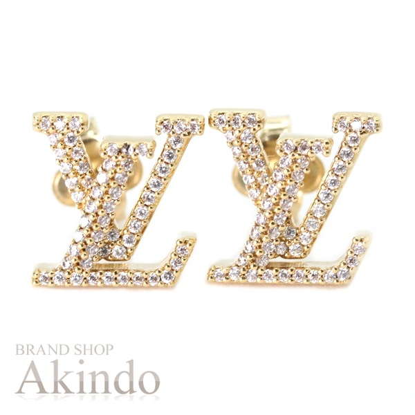 【新品同様】ルイヴィトン ピアス・LV アイコニック ストラス M00609 ゴールド ラインストーン レディース プレゼント LOUIS VUITTON ピアス アクセサリー ビトン ブランド ギフ
