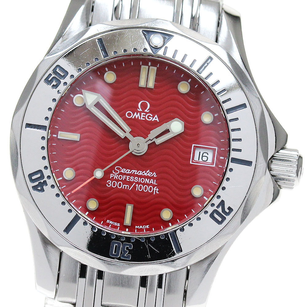 オメガ OMEGA 2582.61 シーマスター300 丸井限定 デイト クォーツ レディース _846456【中古】
