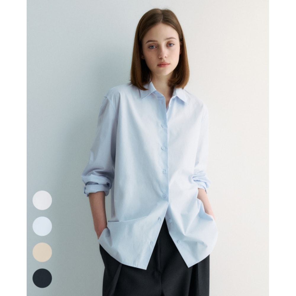 SUARE レディース (レディース) 高密度コットンシャツ-4色