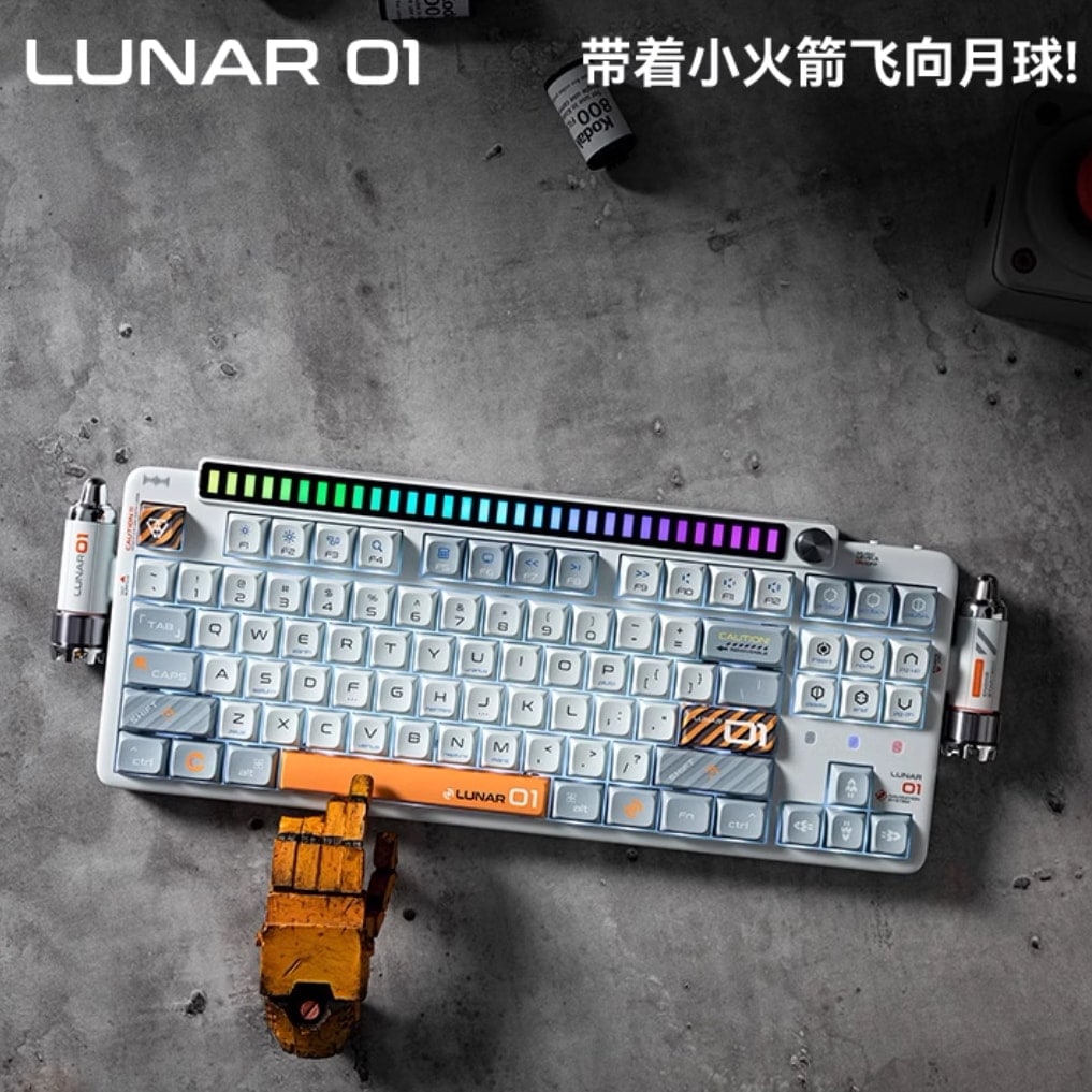 【送料無料】KeysMe Lunar 01宇宙船カスタマイズメカニカルキーボードワイヤレス3モードゲームeスポーツ専用87キー