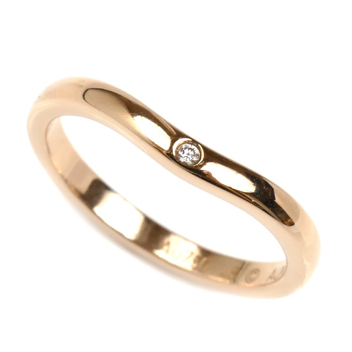 CARTIER カルティエ K18PG ピンクゴールド バレリーナ カーブ ウェディング 3P ダイヤ リング・指輪 B4098648 8号 48 2.3g レディース 中古 美品